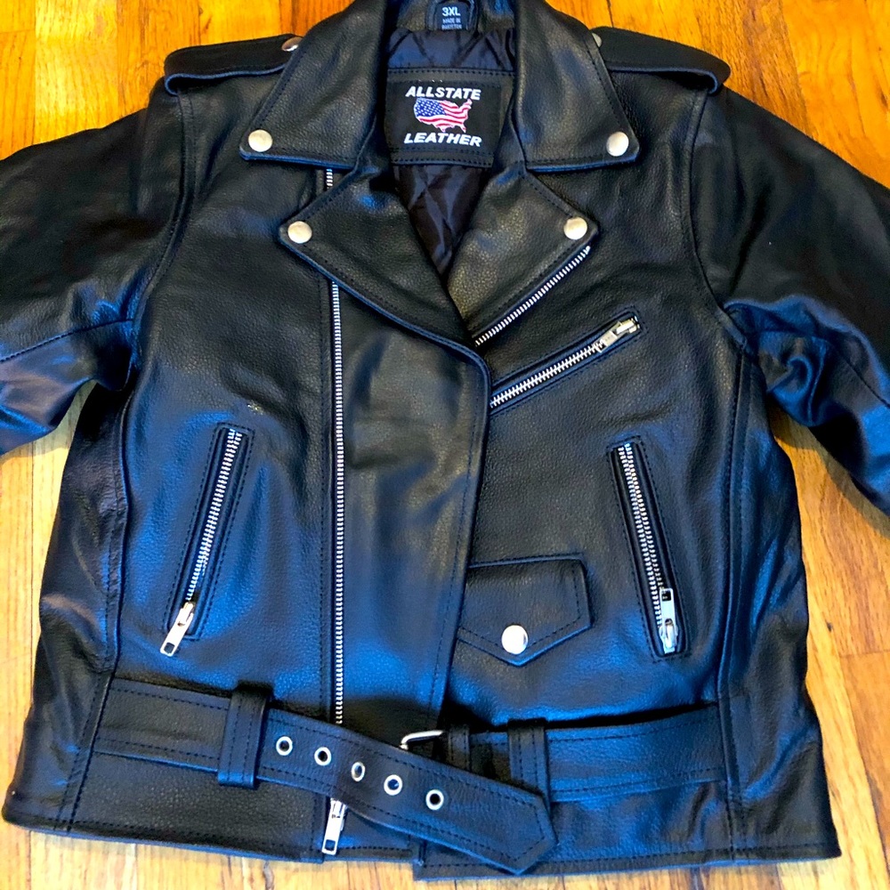Allstate Leather - leather jacket 3XL kids size.
